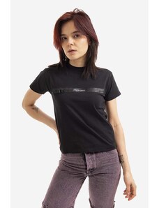 Βαμβακερό μπλουζάκι Aries Shrunken Zip Tee χρώμα: μαύρο