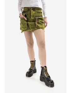 Τζιν φούστα Aries Acid Washed Cargo Skirt χρώμα: πράσινο F30