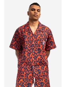 Βαμβακερό πουκάμισο Billionaire Boys Club Hibiscus Camo S/S Bowling Shirt ανδρικό, χρώμα: κόκκινο F30