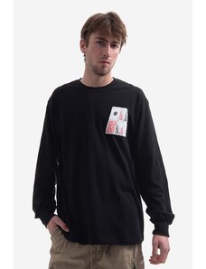 Βαμβακερή μπλούζα με μακριά μανίκια thisisneverthat Stacked Cards L/S Tee χρώμα: μαύρο