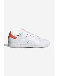 Δερμάτινα αθλητικά παπούτσια adidas Originals HQ1855 Stan Smith J χρώμα: άσπρο