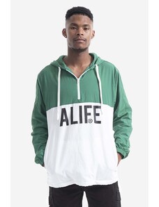 Μπουφάν Alife χρώμα: πράσινο, Μπλούζα με κουκούλα Alife Registered Logo ALISS20-28 HUNTER GREEN/WHITE