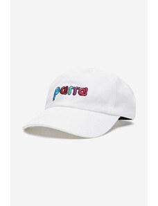 Βαμβακερό καπέλο του μπέιζμπολ by Parra Birdface Font 6 χρώμα: άσπρο