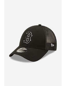Καπέλο New Era 940 Trucker Red Sox χρώμα: μαύρο