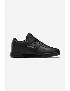 Δερμάτινα αθλητικά παπούτσια Reebok Classic Workout Plus χρώμα: μαύρο