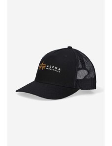 Καπέλο Alpha Industries Trucker Cap χρώμα: μαύρο