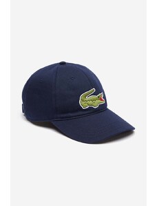 Βαμβακερό καπέλο του μπέιζμπολ Lacoste χρώμα ναυτικό μπλε RK9871.166