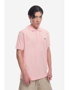 Βαμβακερό μπλουζάκι πόλο Lacoste χρώμα: ροζ F30
