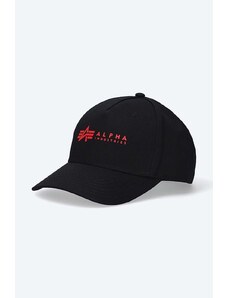 Βαμβακερό καπέλο του μπέιζμπολ Alpha Industries χρώμα μαύρο 126912.94