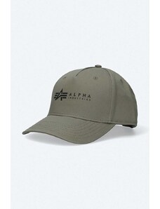 Βαμβακερό καπέλο του μπέιζμπολ Alpha Industries χρώμα: πράσινο