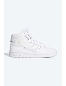 Δερμάτινα αθλητικά παπούτσια adidas Originals Forum Mid J χρώμα άσπρο