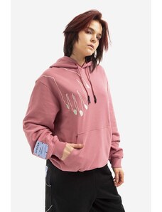 Βαμβακερή μπλούζα MCQ γυναικεία, χρώμα ροζ, με κουκούλα 624727RST865005