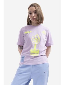 Βαμβακερό μπλουζάκι MCQ χρώμα: μοβ