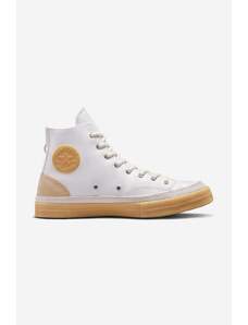 Δερμάτινα ελαφριά παπούτσια Converse Chuck 70 Premium Craft χρώμα: άσπρο