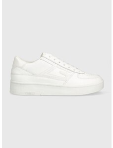Δερμάτινα αθλητικά παπούτσια Guess FL7SIL LEA12 χρώμα: άσπρο, SILINA