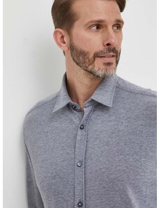 Βαμβακερό πουκάμισο BOSS ανδρικό, χρώμα: γκρι
