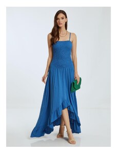 Celestino Ασύμμετρο βαμβακερό φόρεμα μπλε για Γυναίκα