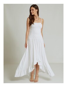 Celestino Ασύμμετρο βαμβακερό φόρεμα λευκο για Γυναίκα
