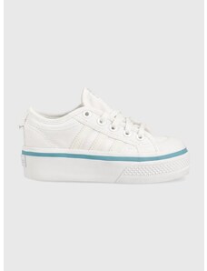 Παιδικά πάνινα παπούτσια adidas Originals NIZZA PLATFORM C χρώμα: άσπρο
