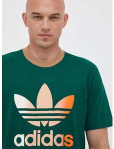 Βαμβακερό μπλουζάκι adidas Originals χρώμα: πράσινο