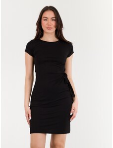 FREE WEAR Γυναικείο Φόρεμα με Δέσιμο στο Πλάι - Μαύρο - 001004