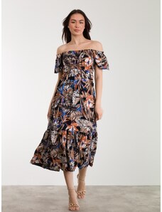 FREE WEAR Γυναικείο Φόρεμα με Print - Μαύρο - 001004