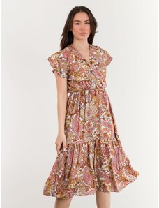 FREE WEAR Φόρεμα Γυναικείο με Print - Μπεζ - 002004