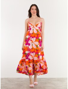 FREE WEAR Φόρεμα Γυναικείο με Print - Πορτοκαλί - 009004