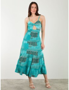 FREE WEAR Φόρεμα Γυναικείο με Print - Γαλάζιο - 012004