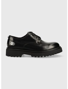Δερμάτινα κλειστά παπούτσια Karl Lagerfeld KONTEST χρώμα: μαύρο, KL12423 F3KL12423