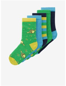 name it Σετ πέντε ζευγαριών παιδικές κάλτσες σε μπλε και πράσινο όνομα: Vagn - Κορίτσια