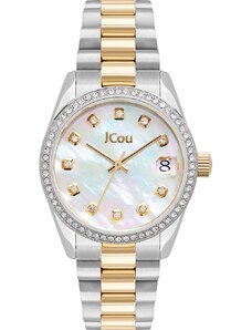 JCOU Gliss Crystals - JU19060-4, Silver case with Stainless Steel Bracelet