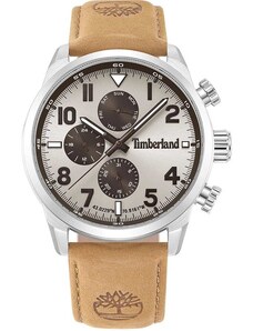 TIMBERLAND HENNIKER II - TDWGF0009503, Silver case with Brown Leather Strap