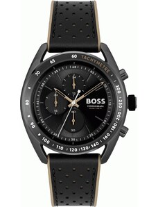 BOSS Centre Court Chronograph - 1514022, Black case with Black Leather Strap