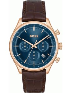 BOSS Gregor Chronograph - 1514050, Rose Gold case with Brown Leather Strap