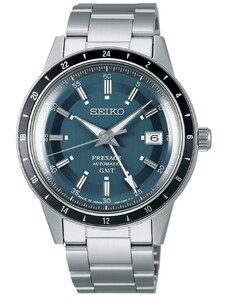 SEIKO Presage 'Petrol Blue' Style 60s Road Trip Automatic - SSK009J1, Silver case with Stainless Steel Bracelet