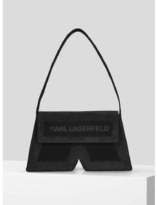 Τσάντα σουέτ Karl Lagerfeld χρώμα: μαύρο