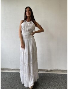 E-kellys Φόρεμα Maxi Δετό Με Ασημένια Κλωστή BLE