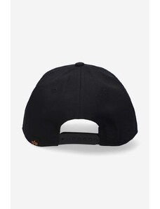 Βαμβακερό καπέλο του μπέιζμπολ Alpha Industries χρώμα μαύρο 126912.682