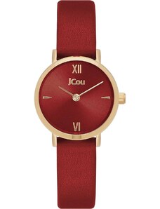 JCOU Amourette - JU19064-8 Gold case with Red Leather Strap