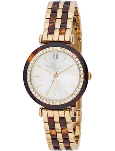 U.S. POLO Eloise Crystals - USP8211BR, Gold case with Stainless Steel Bracelet