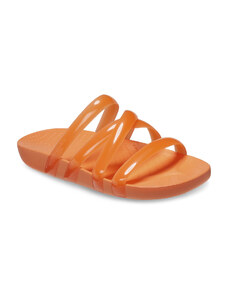 Crocs Splash Glossy Strappy Persimmon Ανατομικά Σανδάλια Πορτοκαλί (208537-83I)