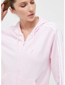 Βαμβακερή μπλούζα adidas NHL Pittsburgh Penguins 0 γυναικεία, χρώμα: ροζ, με κουκούλα H-MVPSP15WBP-QL IL3418