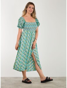 OBI Φόρεμα Γυναικείο Μακρύ με Print - Αν. Πράσινο - 015005