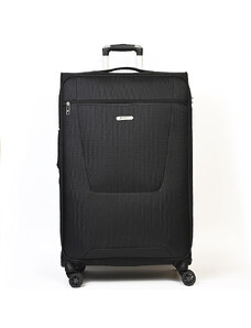Μεγάλη βαλίτσα Airtex από μαύρο ύφασμα με 4 ρόδες και αδιάρρηκτο φερμουάρ 5MIM05 - 28003-01