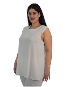 Francesca Fashion Γυναικεία Μπλούζα Αμάνικη 010 Άσπρο