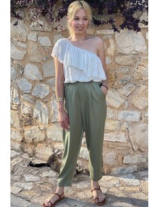 Santolo Collection Παντελόνι σατέν slouchy - Evel