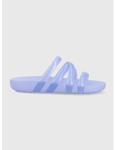 Παντόφλες Crocs Splash Glossy Strappy Sandal χρώμα: μοβ, 208537