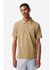 Βαμβακερό μπλουζάκι πόλο Lacoste χρώμα μπεζ