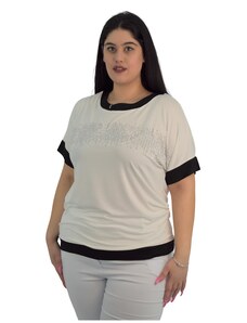 Francesca Fashion Γυναικέια Μπλούζα Με Στράς Για Λάμψη 023 Άσπρο